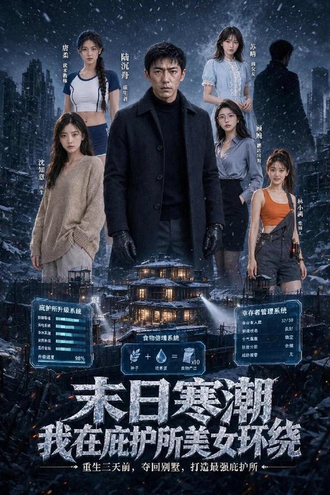 末日寒潮我在庇护所美女环绕 极寒末日重生求生海报