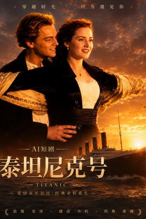 AI魔改 泰坦尼克号 沉船前的炽热激情 经典反差浪漫倾城重现海报