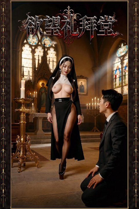欲望礼拜堂 男子礼拜堂忏悔被性感圣女逼迫重演偷情海报