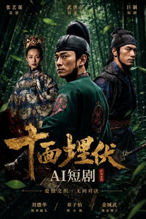 AI魔改 十面埋伏 章子怡竹林交锋绝色迷情 刀光剑影下激情对垒海报