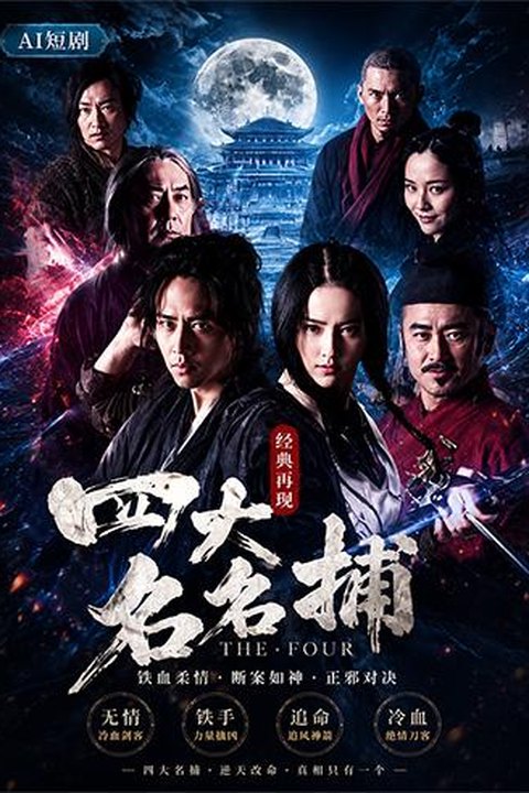 AI魔改 四大名捕 刘亦菲与江疏影领衔绝色名捕颠覆形象激情办案海报
