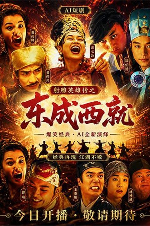 AI魔改 射雕英雄传之东成西就 王祖贤携手林青霞张国荣大漠荒诞狂欢海报