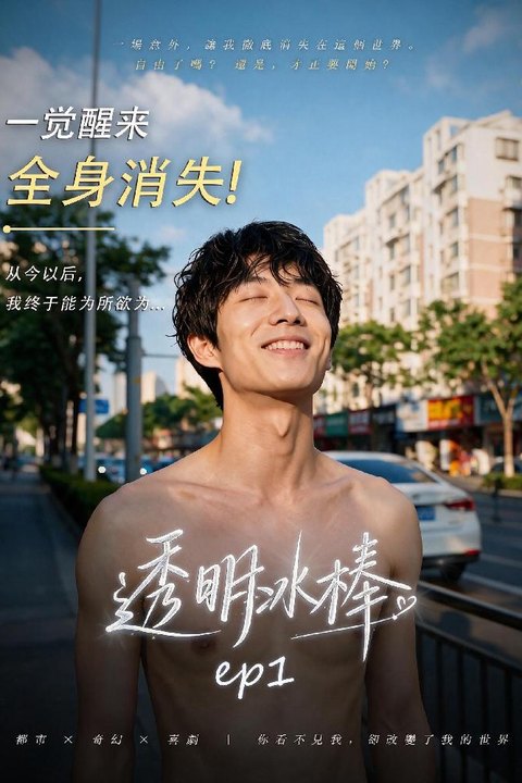 透明冰棒 隐身能力都市幻想海报
